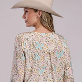 Stetson 2914 Prairie Floral (Cream) - Women's Blouse