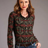 Stetson 00873 Blanket Print (Brown) - Women's Blouse