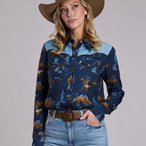 Stetson 3137 Ranch Life (Navy) - Women's Western Shirt