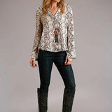 Stetson 00439 Snake Print (Cream) - Women's Blouse