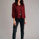 Stetson 1770 Western Ditzy V-Neck (Wine) - Women's Blouse