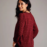 Stetson 1770 Western Ditzy V-Neck (Wine) - Women's Blouse