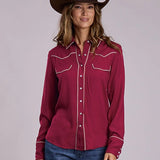 Stetson 3155 Long Sleeve (Wine) - Women's Western Shirt