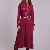 Stetson 3155 Long Sleeve (Wine) - Women's Western Shirt