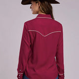 Stetson 3155 Long Sleeve (Wine) - Women's Western Shirt