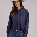 Stetson Cropped Denim (Blue) - Women's Western Shirt
