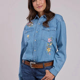 Stetson Floral Denim (Blue) - Women's Western Shirt