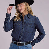 Stetson Single Point (Dark Wash) - Women's Denim Western Shirt