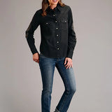 Stetson Boyfriend Fit (Black) - Women's Denim Shirt