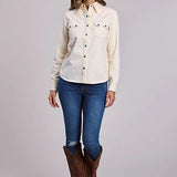 Stetson 2558 Turquoise Snaps (Cream) - Women's Denim Blouse