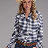 Stetson 00255 Double Sided Plaid (Navy) - Women's Blouse