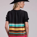 Stetson 2912 Border Print (Black) - Women's Blouse