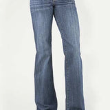 Stetson 214 Trouser Fit Pieced Back Pocket (Denim Medium Wash) - Women's Jeans