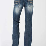 Stetson 816 Classic Boot Cut Blasted (Denim Dark Wash) - Women's Jeans