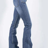 Stetson 921 High Waist Flare Fit Patch Pockets (Medium Wash) - Women's Jeans