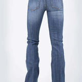 Stetson 921 High Waist Flare Fit Patch Pockets (Medium Wash) - Women's Jeans