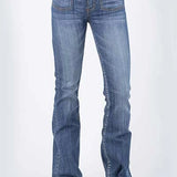 Stetson 921 High Waist Flare Fit Patch Pockets (Medium Wash) - Women's Jeans