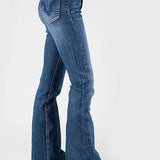 Stetson 921 High Waist Flare Fit Navy Pocket (Dark Wash) - Women's Jeans
