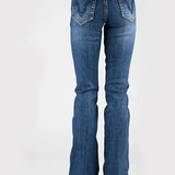 Stetson 921 High Waist Flare Fit Navy Pocket (Dark Wash) - Women's Jeans