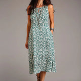 Stetson Floral Sleeveless Dress (Jade) - Women's Long Dress