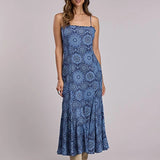 Stetson 3421 Ruffled Medallions (Blue) - Women's Slip Dress