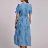 Stetson 3 Tiered Denim (Blue) - Women's Dress