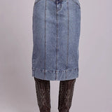 Stetson Midi Vent (Light Wash)  - Women's Skirt