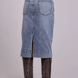 Stetson Midi Vent (Light Wash)  - Women's Skirt