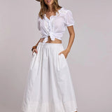 Stetson 3488 Long Poplin (White)  - Women's Skirt
