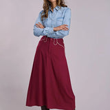 Stetson 3155 Solid Rayon (Wine)  - Women's Skirt
