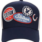 Stetson Embroidered Patches (Navy/White) - Trucker Cap