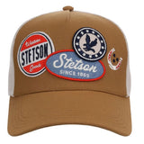 Stetson Embroidered Patches (Tan/White) - Trucker Cap