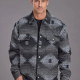 Stetson Aztec Flannel (Black) - Men's Wool Jacket