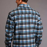 Stetson Plaid Flannel (Blue) - Men's Wool Shirt Jacket