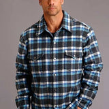 Stetson Plaid Flannel (Blue) - Men's Wool Shirt Jacket