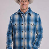 Stetson 2 Pocket Plaid (Blue) - Men's Wool Shirt Jacket