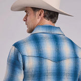 Stetson 2 Pocket Plaid (Blue) - Men's Wool Shirt Jacket