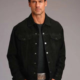 Stetson Novelty Solid Distressed (Black) - Men's Leather Jacket
