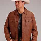 Stetson Novelty Solid Smooth (Brown) - Men's Leather Jacket
