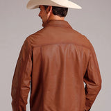 Stetson Novelty Solid Smooth (Brown) - Men's Leather Jacket