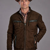Stetson Novelty Solid Smoother Brunt (Brown) - Men's Leather Jacket