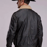 Stetson Antique Aviator (Black) - Men's Leather Bomber Jacket