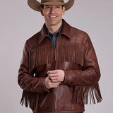 Stetson Fringe Yoke (Brown) - Men's Leather Jacket