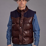 Stetson Smoothed Brunish Quilted (Brown) - Men's Leather Vest