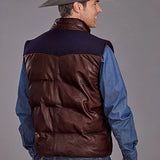 Stetson Smoothed Brunish Quilted (Brown) - Men's Leather Vest