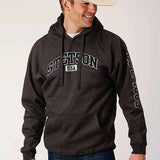 Stetson Heather Logo "EST. 1865" (Grey) - Men's Hoodie Sweatshirt