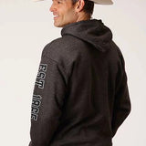 Stetson Heather Logo "EST. 1865" (Grey) - Men's Hoodie Sweatshirt