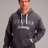 Stetson White Logo (Grey) - Men's Hoodie Sweatshirt