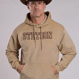 Stetson Brown Embroidered Logo (Khaki) - Men's Hoodie Sweatshirt