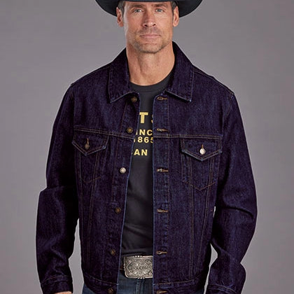 Stetson Raw with Gold Top Stitch (Blue) - Men's Denim Jacket